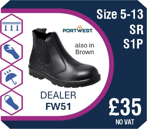 Portwest Dealer FW51 Safety Boot SR S1P  35